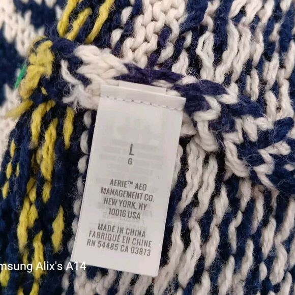 Aerie Womens Size Large Multicolor Sweater Nordic Snowflakes Christmas Pullover - Picture 4 of 11